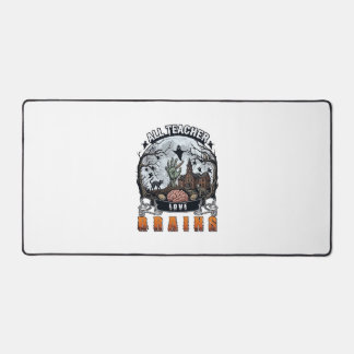All Teacher Love Brains Halloween Zombie Hand Haun Desk Mat