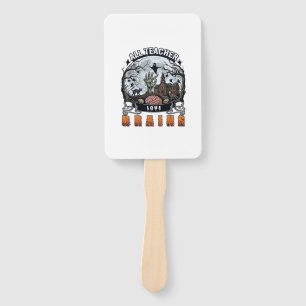 All Teacher Love Brains Halloween Zombie Hand Haun Fan