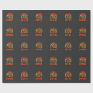 All Teachers Love Brains Halloween Pumpkins Owl Bo Wrapping Paper
