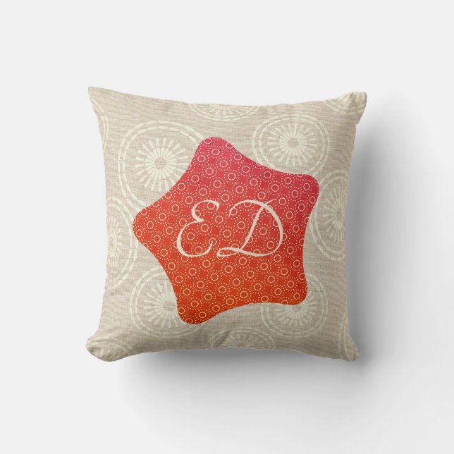 All Textured Look Add Initials Bright Star Cushion (Front)