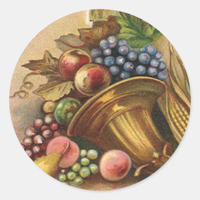 All Thanksgiving Bounty Be Thine Classic Round Sticker (Front)