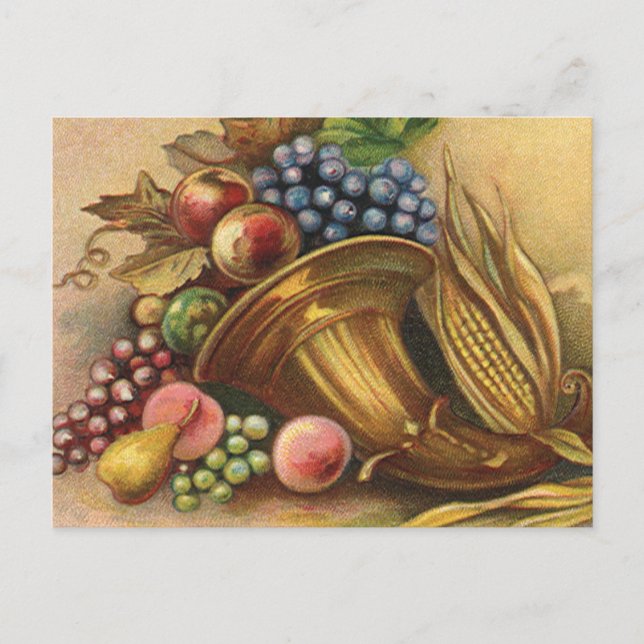 All Thanksgiving Bounty Be Thine Holiday Postcard (Front)