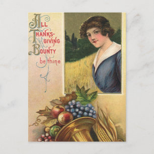 All Thanksgiving Bounty Be Thine Holiday Postcard