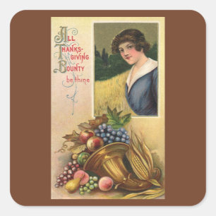 All Thanksgiving Bounty Be Thine Square Sticker