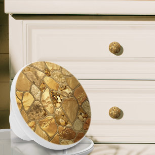 All That Gold - pebbles voronoi mosaic N1 Ceramic Knob
