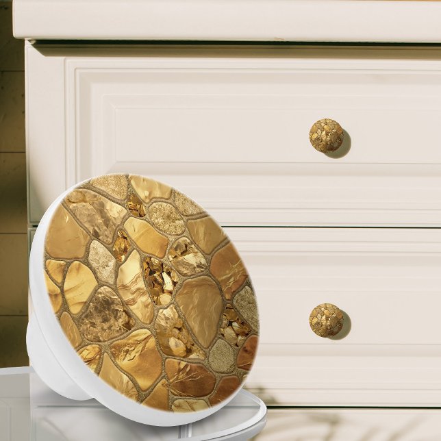 All That Gold - pebbles voronoi mosaic N1 Ceramic Knob (Creator Uploaded)