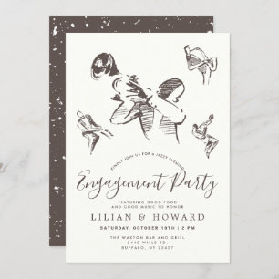 All That Jazz   Jazz Themed Engagement Party Invitation