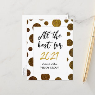 All The Best For 2021 Corporate Business Gold Holiday Postcard