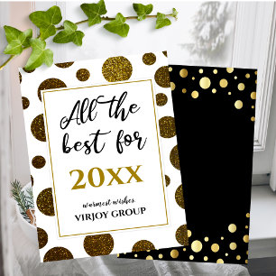 All The Best For Business Logo Photo Modern Black  Holiday Card