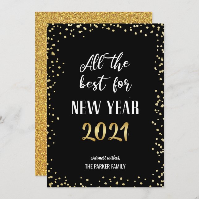 All The Best For NEW YEAR 2021 | Festive Holiday Card (Front/Back)