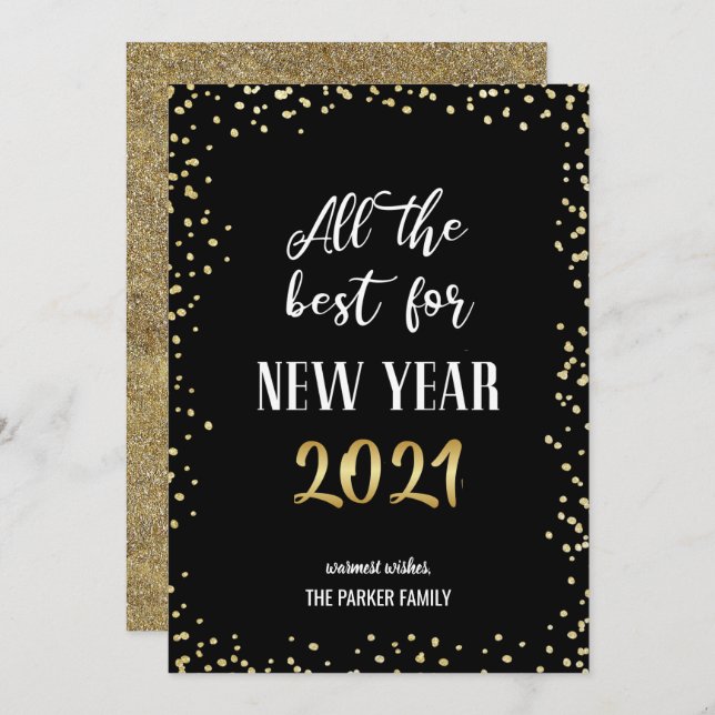 All The Best For NEW YEAR 2021 | Festive Holiday Card (Front/Back)