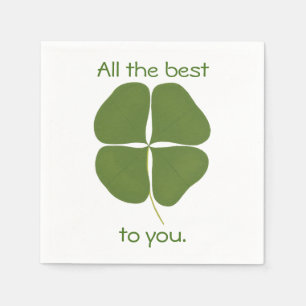 All the best, Shamrock Four Leaf Clover Napkins