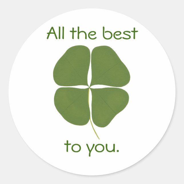 All the best to you, Shamrock affirmation stickers (Front)