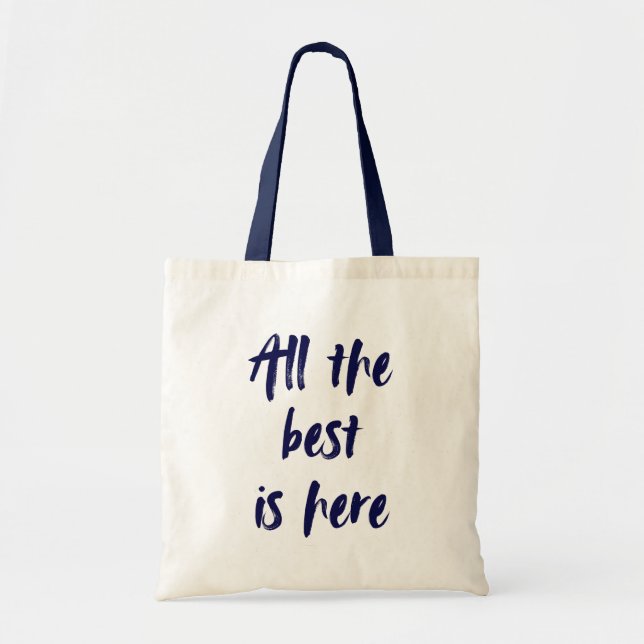 All the Best Tote Bag with Coloured Strap (Front)