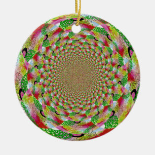 All the Colors Fractal Art Ceramic Tree Decoration