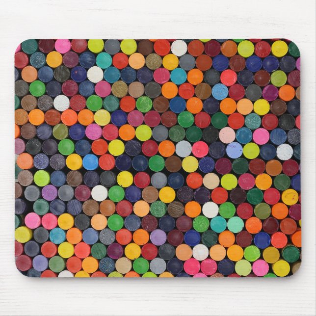 All the colours of crayons, flat ends up mouse mat (Front)