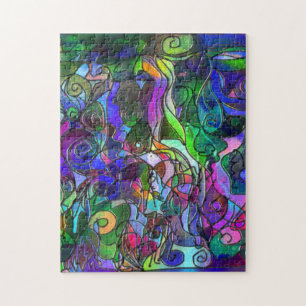 All the Colours with Swirls and Lines Jigsaw Puzzle