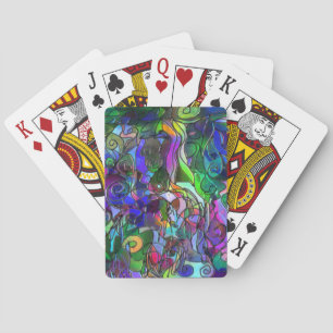 All the Colours with Swirls and Lines Playing Cards