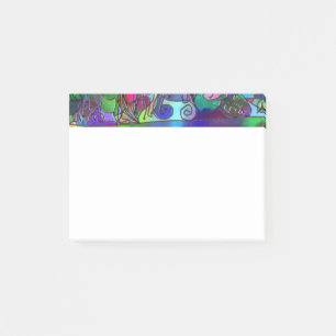 All the Colours with Swirls and Lines Post-it Notes