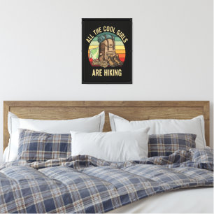 All The Cool Girls Are Hiking Retro Canvas Print