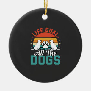 All The Dogs Retro Dog Lover Ceramic Tree Decoration
