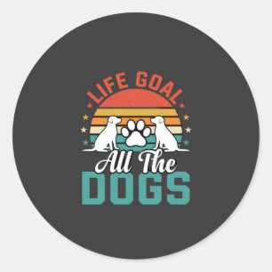 All The Dogs Retro Dog Lover Classic Round Sticker