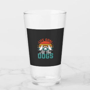 All The Dogs Retro Dog Lover Glass