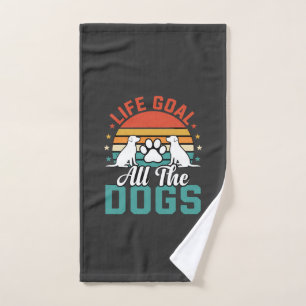 All The Dogs Retro Dog Lover Hand Towel