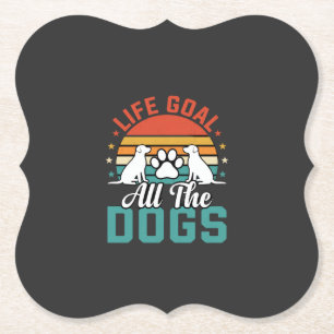 All The Dogs Retro Dog Lover Paper Coaster
