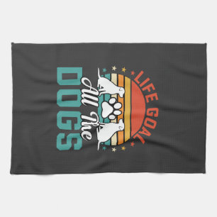 All The Dogs Retro Dog Lover Tea Towel