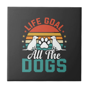All The Dogs Retro Dog Lover Tile