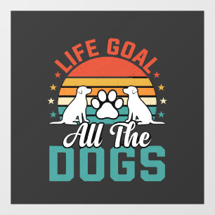 All The Dogs Retro Dog Lover Window Cling