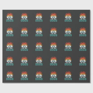 All The Dogs Retro Dog Lover Wrapping Paper