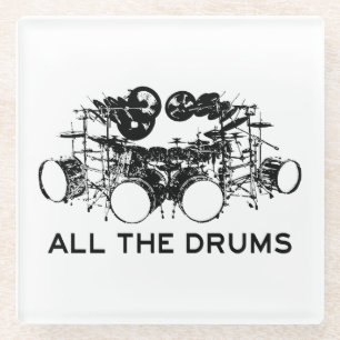 All The Drums Drummer Glass Coaster