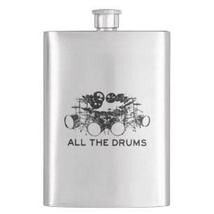 All The Drums Drummer Hip Flask