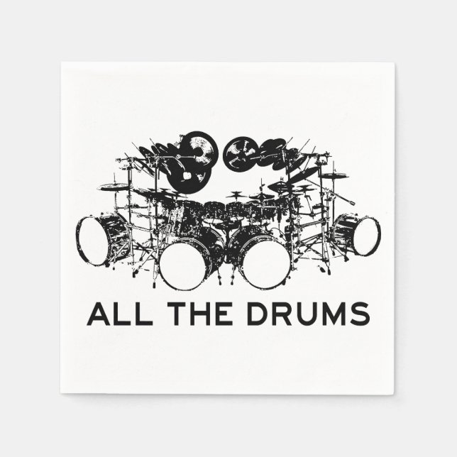 All The Drums Drummer Napkin (Front)