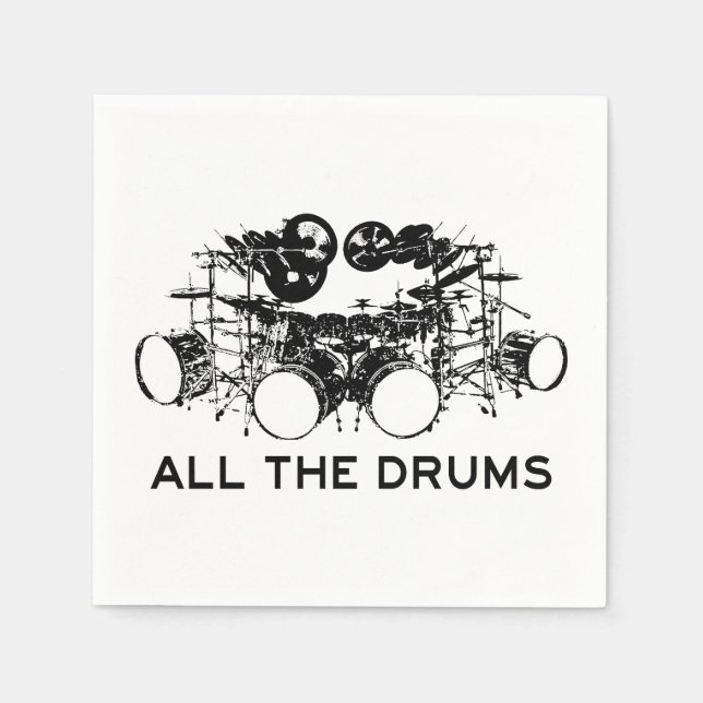 All The Drums Drummer Napkins (Front)