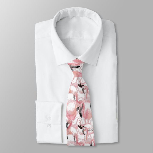 All the Flamingos - Pattern Tie (Tied)
