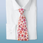 All the Flowers Tie<br><div class="desc">Watercolor abstract flower painting in warm jewel colours of red,  orange,  pink and purple.
A coordinating tie to match your celebration.</div>