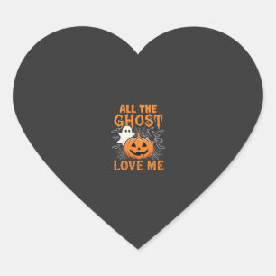 All The Ghost Love Me Halloween Design_1 Heart Sticker