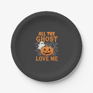 All The Ghost Love Me Halloween Design_1 Paper Plate