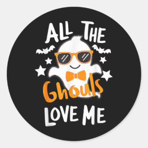All The Ghouls Love Me Halloween Costume Toddler B Classic Round Sticker