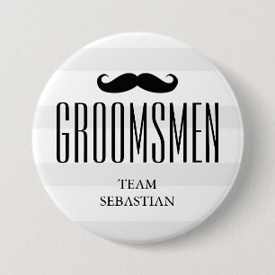 All The Groom's Men   Custom Groomsman Moustache 7.5 Cm Round Badge