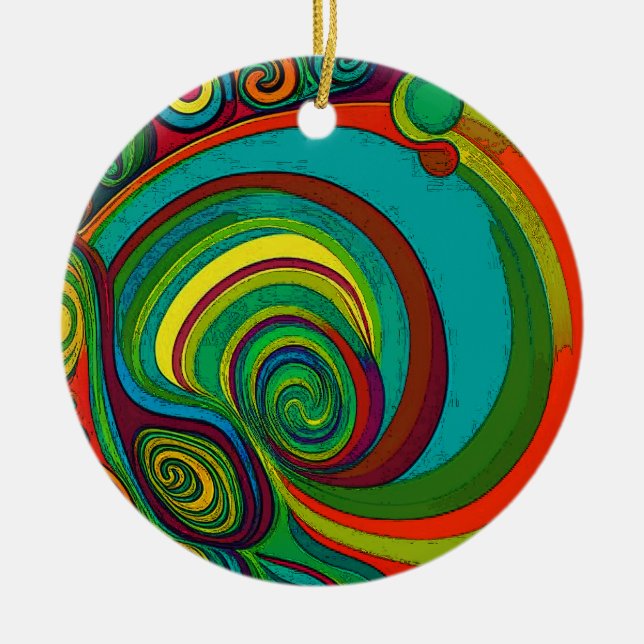 All The Groovy Colours 1110 Ceramic Tree Decoration (Front)
