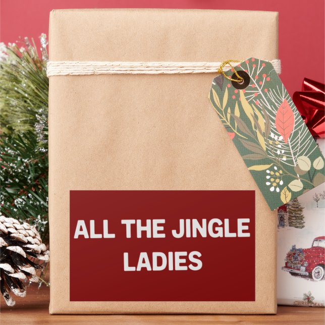 All The Jingle Ladies Funny Christmas Matching  Rectangular Sticker (Holiday)