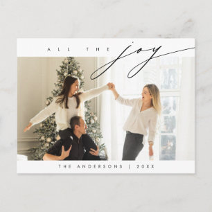 All The Joy, Merriest Christmas Family Photo Postcard