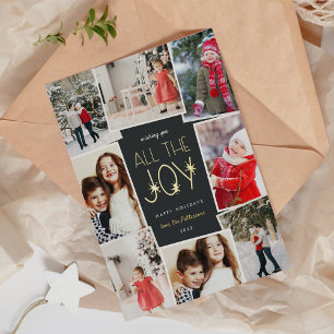 All the Joy Multi Photo Collage Foil Holiday Card