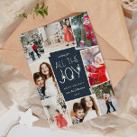 All the Joy | Multi Photo Collage Holiday Card<br><div class="desc">Fun and festive holiday photo card features eight photos arranged in a collage layout. "Wishing you all the joy" appears in the center in white lettering on a rich navy blue background accented with stars. Personalize with your personal greeting,  your family name,  and the year.</div>