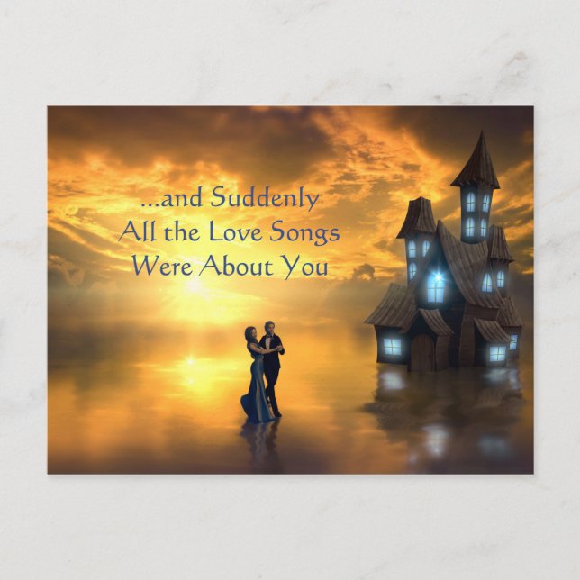 All The Love Songs Were About You Romantic Quote Postcard (Front)