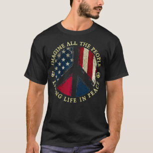 All The People Imagine Living Life In Peace Hippie T-Shirt